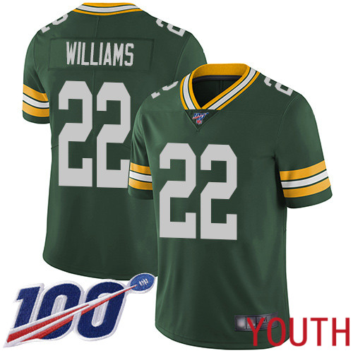Green Bay Packers Limited Green Youth #22 Williams Dexter Home Jersey Nike NFL 100th Season Vapor Untouchable